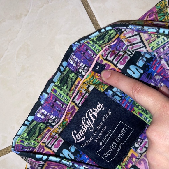 717. Lansky Bros Elvis Presley Button Down Size 14 - Picture 4 of 4